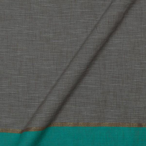 Slub Cotton Steel Grey Colour 46 inches Width With One Side Zari Border Fabric freeshipping - SourceItRight