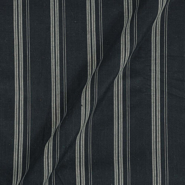 Cotton Two Ply Stripes Black Colour 42 Inches Width Fabric freeshipping - SourceItRight