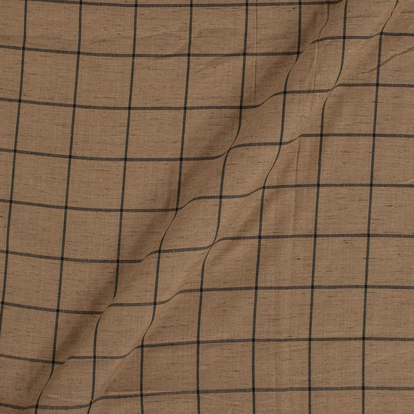 Jute Type Cotton Beige Colour  Handloom Checks Fabric freeshipping - SourceItRight
