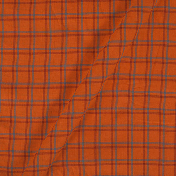 Slub Cotton Tangerine Orange Colour 42 Inches Width Checks Fabric freeshipping - SourceItRight