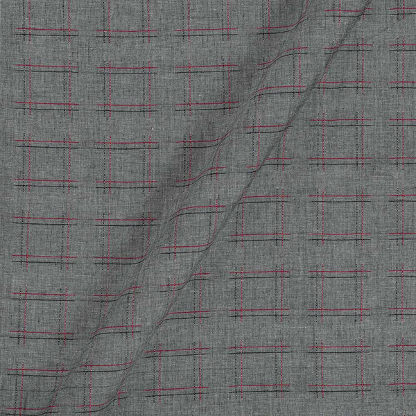 Cotton Grey Colour 42 Inches Width Zari Checks Jacquard Fabric freeshipping - SourceItRight