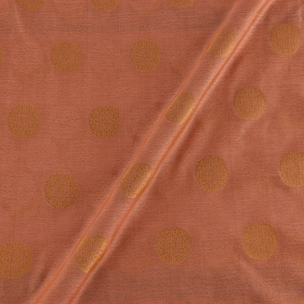 Chanderi Inspired Peach Colour Zari Butta Fancy Fabric 7028AB