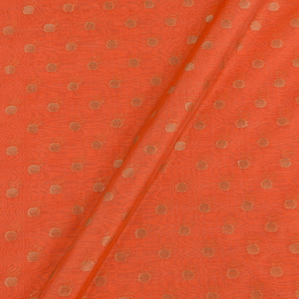 Buy Chanderi Feel Rapier Jacquard Orange Colour Fancy Fabric 7028AW Online