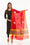 Red Colour Mughal Print Chanderi Feel Dupatta freeshipping - SourceItRight