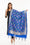 Royal Blue Colour Gold Floral Print Katan Silk Type Banarasi Dupatta freeshipping - SourceItRight