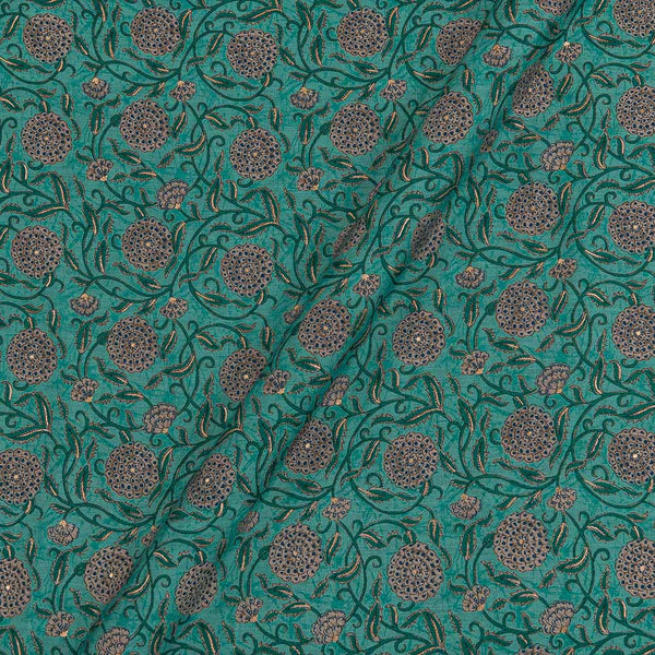 Buy Satin Silk Feel Sea Green Colour Foral Jaal Print Fabric Online 9007P