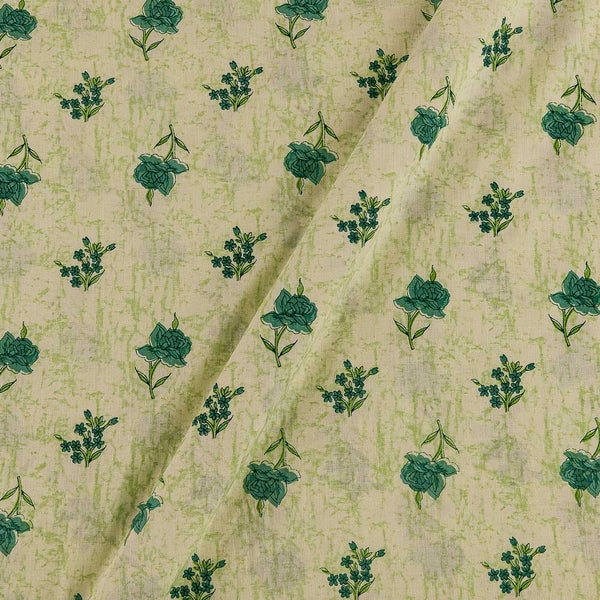 Buy Jaipuri Theme Pista Green Colour Floral Design Printed Cotton Fabric Online 9021AW