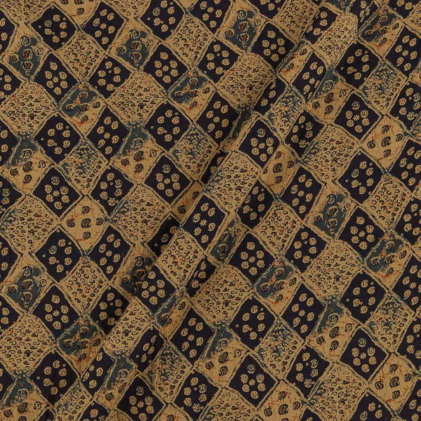 Buy Double Dyed Beige Black Colour Ethnic Printed Cotton Fabric Online 9022F