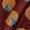 Silk Feel Dark Maroon Colour Peacock Motif Print Fabric Online 9027F