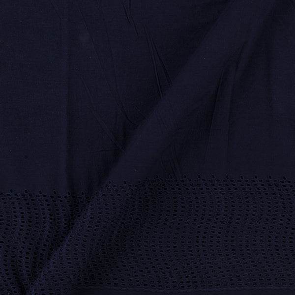 Plain Cotton Navy Blue Colour Schiffli Cut Work Daman Border Fabric Online 9029B