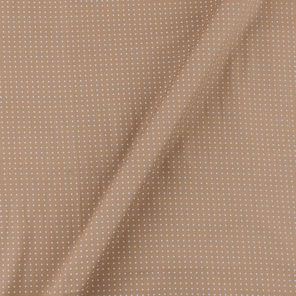 Dots Print on Beige Coloured Premium Cotton Satin Fabric Online 9031A6