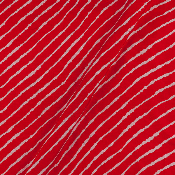 Buy Satin Feel Poppy Red Colour Leheriya Print Viscose Fabric Online 9050AF