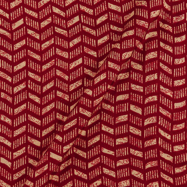 Buy Satin Feel Maroon Colour Geometric Print Viscose Fabric Online 9050G