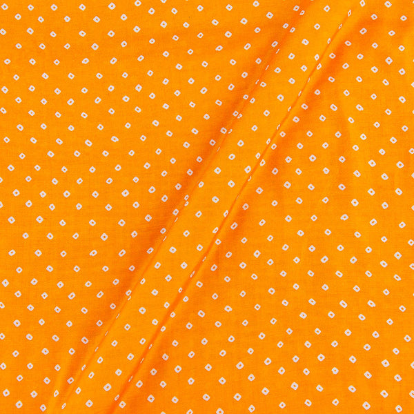 Buy Satin Feel Golden Orange Colour Bandhani Print Viscose Fabric Online 9050U