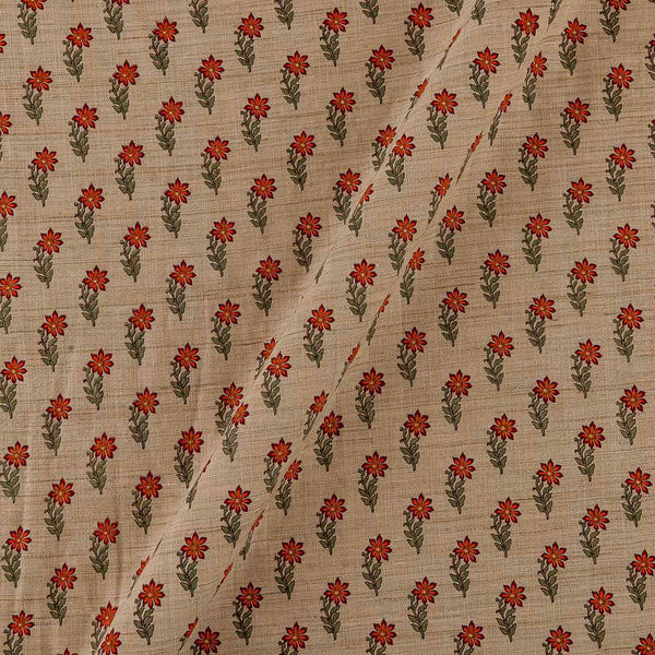 Premium Floral Butti Print on Beige Colour Matka Feel Lurex Fabric Online 9051A3