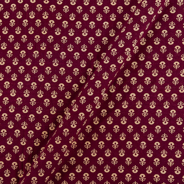 Cotton Dark Maroon Colour Floral Print Fabric 9072CR