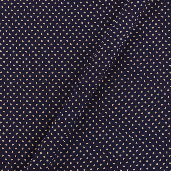 Cotton Navy Blue Colour Geometric Print Fabric 9072DJ