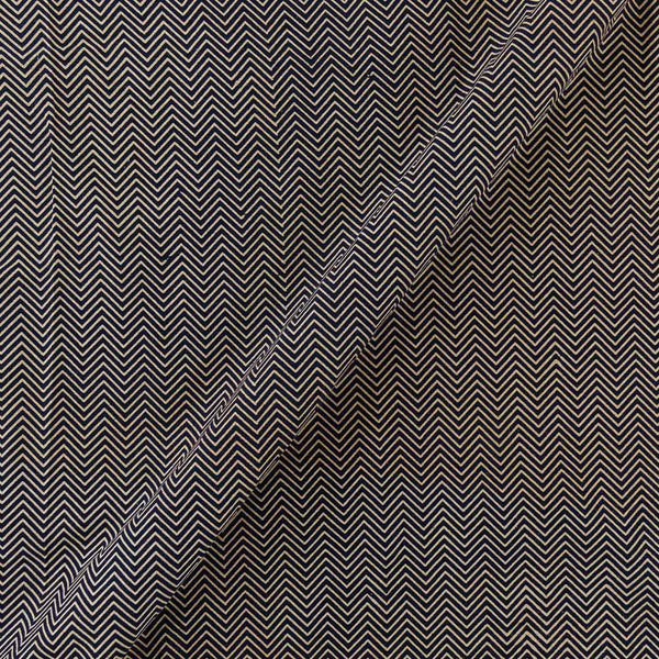 Cotton Dark Blue Colour Chevron Print Fabric Online 9072EM