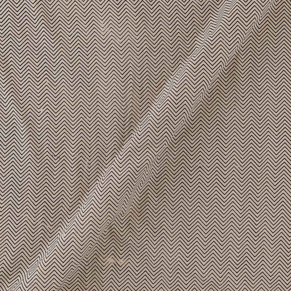Cotton Off White Colour Chevron Print Fabric Online 9072EN