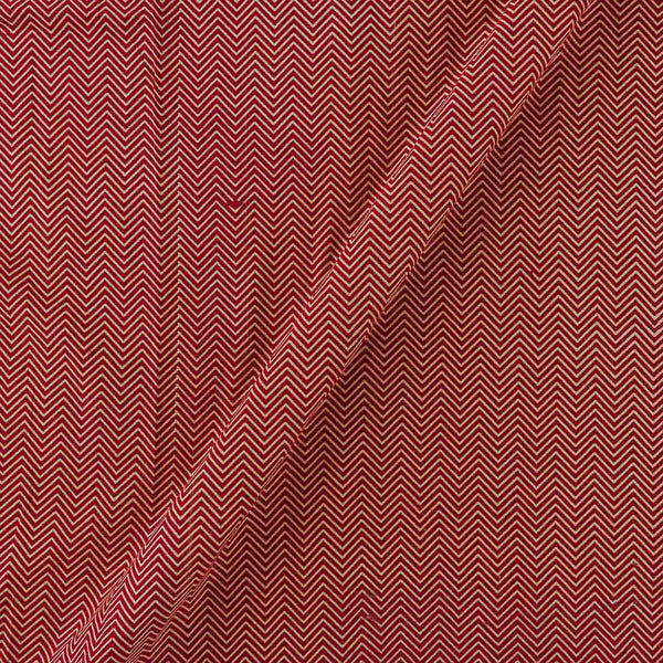 Cotton Red Colour Chevron Print Fabric Online 9072ER