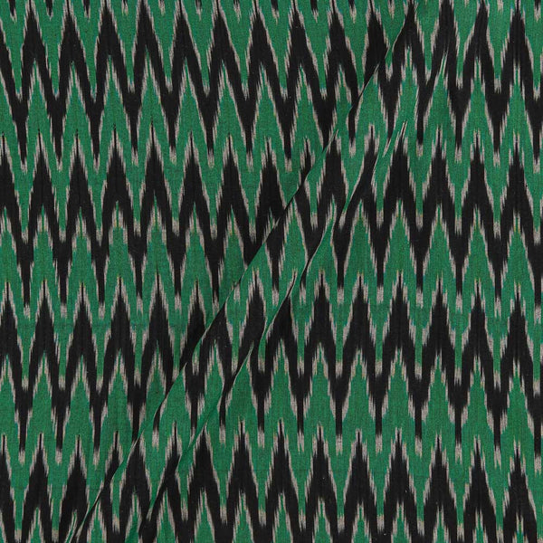 Ikat Cotton Dark Green Black Colour Washed Fabric 9150ANC Online