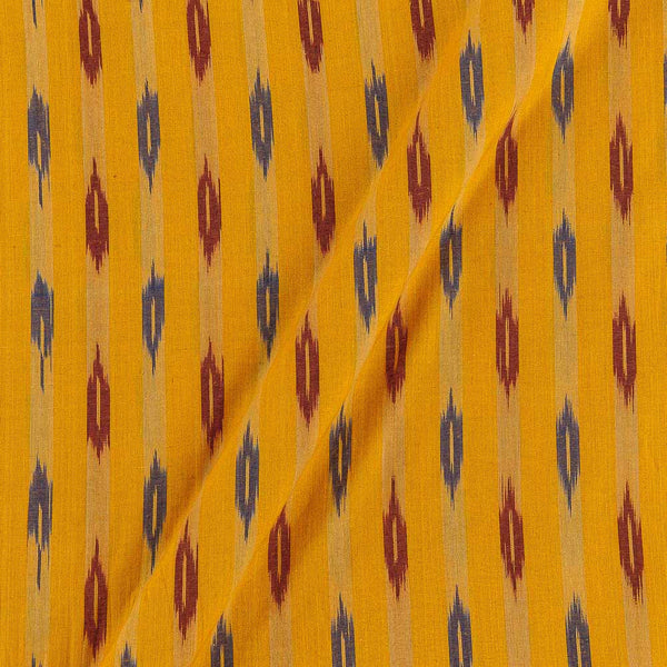 Cotton Ikat Yellow Colour Washed Fabric Online D9150D16