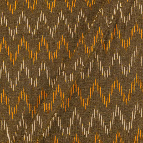 Cotton Ikat Mustard Brown Colour Washed Fabric Online 9150JY