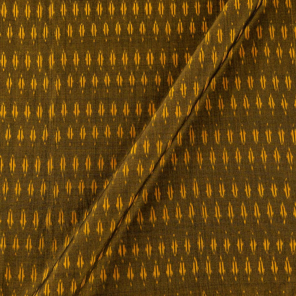 Mercerised Cotton Ikat Mustard Brown Colour Fabric Online 9151PU