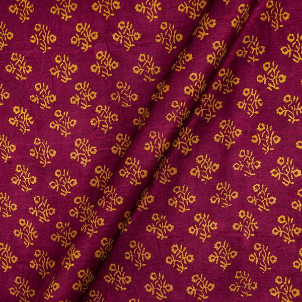 Buy Gaji Magenta Colour Floral Hand Block Print Fabric 9354BD Online