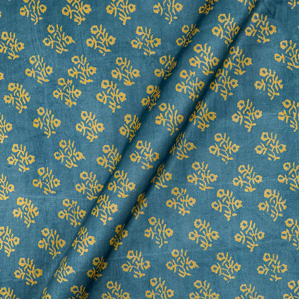 Buy Gaji Grey Mist Colour Floral Hand Block Print Fabric 9354BF Online