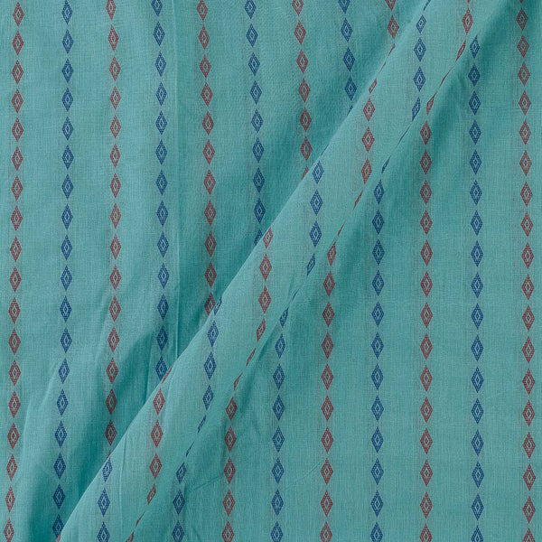 Cotton Jacquard Stripes Aqua Colour Washed Fabric Online 9359AFM