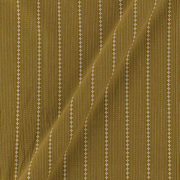 Cotton Self Jacquard Olive Colour Stripes Fabric freeshipping - SourceItRight