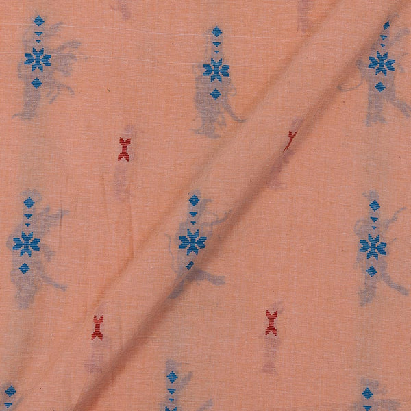 Cotton Self Jacquard Pale Peach Colour Floral With Geometric Washed 43 Inches Width Fabric freeshipping - SourceItRight