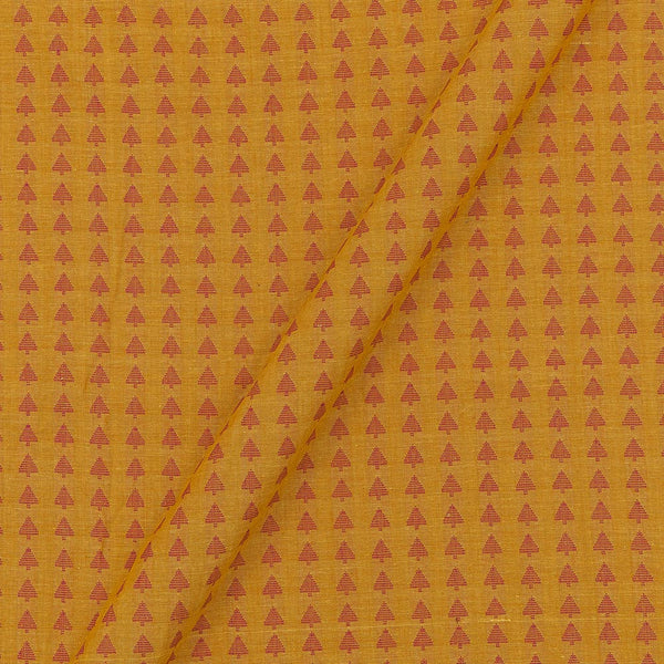 Cotton Self Jacquard Mustard Yellow Colour Leaves 43 Inches Width Washed Fabric freeshipping - SourceItRight