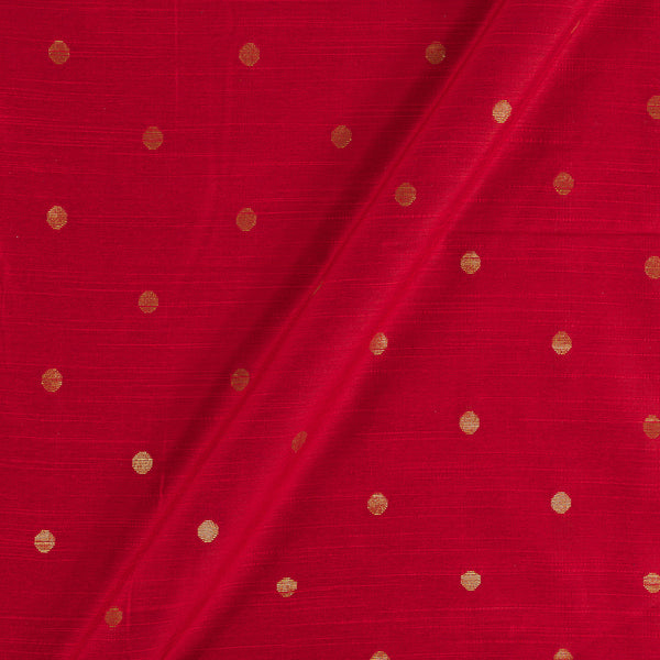 Spun Dupion Poppy Red Colour Golden Butta 43 Inches Width Fabric freeshipping - SourceItRight