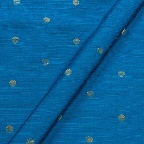 Spun Dupion Ocean Blue Colour Golden Butta Fabric freeshipping - SourceItRight