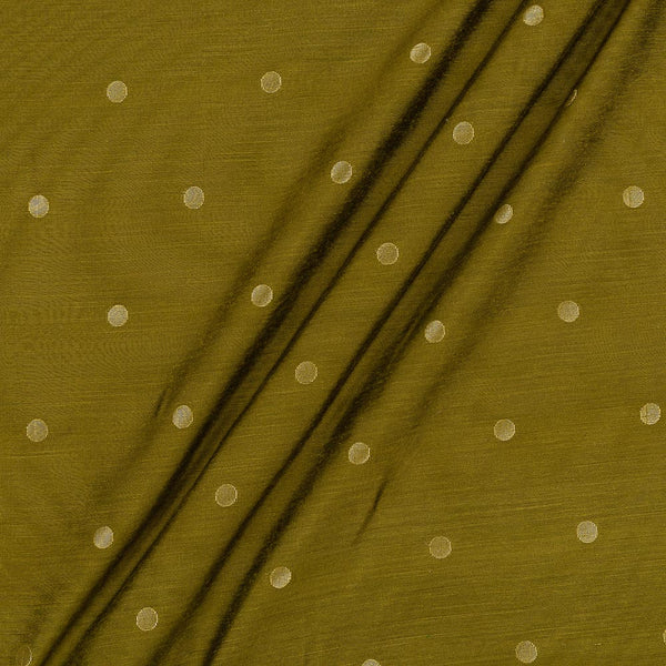 Spun Dupion Mehendi Green Colour Golden Butta Fabric