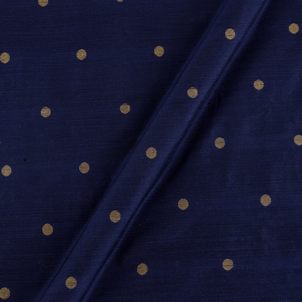 Spun Dupion Deep Blue Colour Golden Butta Fabric 9363S