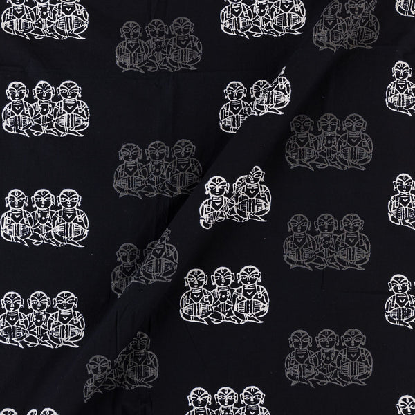 Cotton Black Colour Figure Print Fabric Online 9378BG