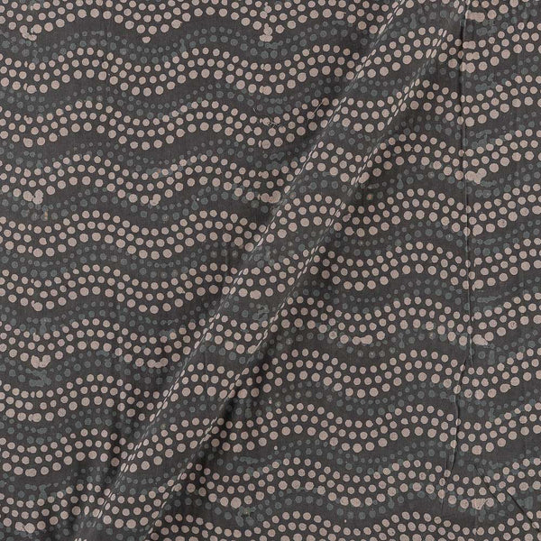 Buy Double Block [Natural Dye] Steel Grey Colour Geometric Pattern Dabu Cotton Fabric Online 9383BY