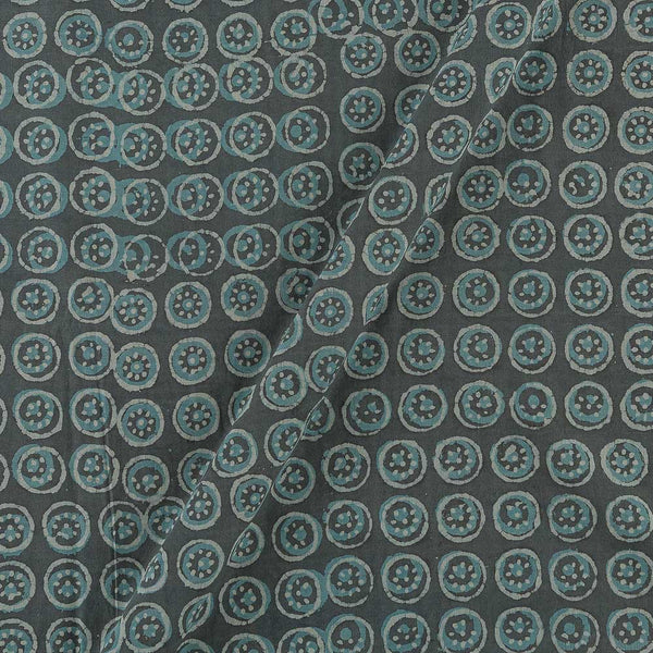 Buy Double Block [Natural Dye] Grey Colour Geometric Pattern Dabu Cotton Fabric Online 9383CK