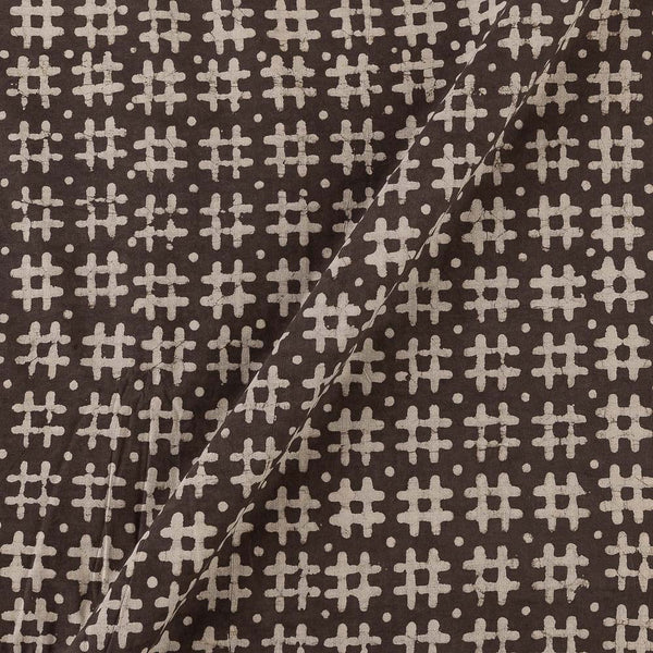 Buy Cedar Colour Geometric Pattern Block Print Dabu Cotton Fabric Online 9383CM