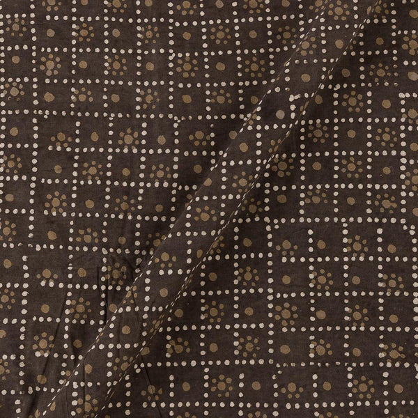 Buy Dark Cedar Colour Geometric Pattern Block Print Dabu Cotton Fabric Online 9383CO