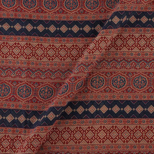 Cotton Mul Beige Maroon Colour Ethnic Print Fabric Online 9385BD3