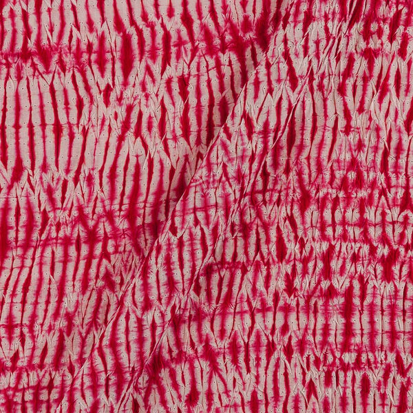 Buy Cotton Tie and Dye Hand Shibori White & Cherry Red Colour Fabric Online 9387AT 