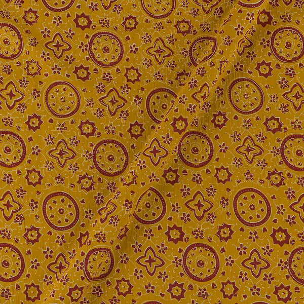 Cotton Mustard Colour Ajrakh Print 42 inches Width Fabric freeshipping - SourceItRight