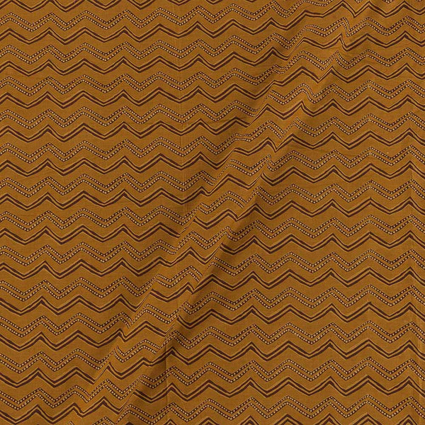 Cotton Mustard Brown Colour Chevron Print Fabric 9389CW Online