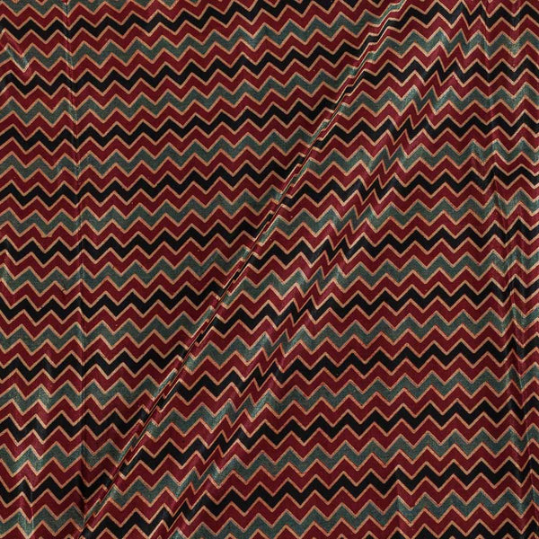 Gaji Hand Block Print Maroon Colour Chevron Fabric freeshipping - SourceItRight
