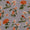 Modal Spun Cotton Grey Colour Orange Floral Gold Foil Printed Fabric freeshipping - SourceItRight