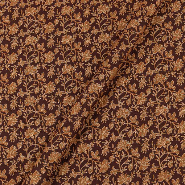 Cotton Brown Colour Jaal Gold Foil Print Fabric Online 9417AA